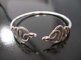 Fashion high quality 925 sterling silver  bangle bracelet with double serpent theme