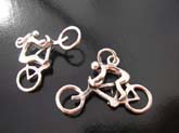 Athletic bicycle motif charm made from high quality 925 sterling silver 