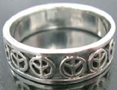 Peace motif high quality 925 sterling silver  band 