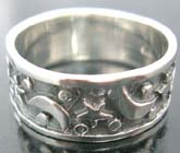 Solid high quality 925 sterling silver  ring with celestial designs 