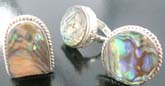 Multi colored abalone seashell set on high quality 925 sterling silver  rings that come in an assortment of designs