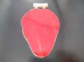 Coral gemstone in abstract heart shape hanging from high quality 925 sterling silver  mounted pendant