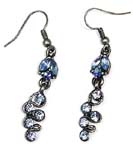 Cz earring online supply, fish hook earring with blue cz