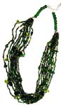 Wholesale jewelry for lady, multi green beadded chain necklace