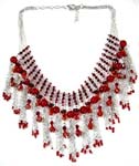 Wholesale jewelry store, multi beaded chain necklace with beaded dangles