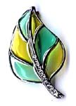 Wholesale designer jewelry online, leaf motif fashion pin with cz