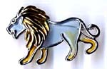 Animal jewelry supply, transparent blue lion fashion pin