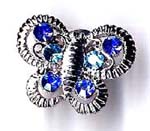 Butterfly jewelry importer, butterfly fashion pin with blue cz