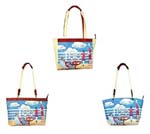 Wholesale beach handbag, fashion handbags with family on cruise pattern design 