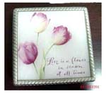 Valentine gift wholesale, silvery fashion jewelry box with rose flower 