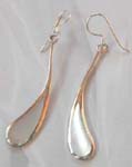 Hot jewelry finding, wholesale a water-drop sterling silver earring design with white seashell