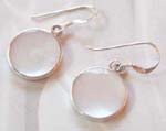 Teen jewelry wholesale, a sterling silver earring with round white seashell
