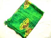 Spring butterfly pattern on emerald green bali bali sarong