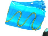 Stylish tie dye and wave designed blue batik cover shawl