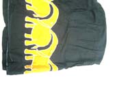 Yellow elephant frame on black artwear bali sarong