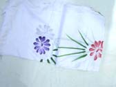 Ladies stylish white sarong with colorful flower design