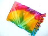 Rainbow colored tie dyed balinese sarong