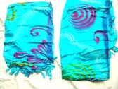 Unusual art designed bali bali sarong in blue