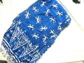 Balinese vacation sarong in royal blue with white gecko