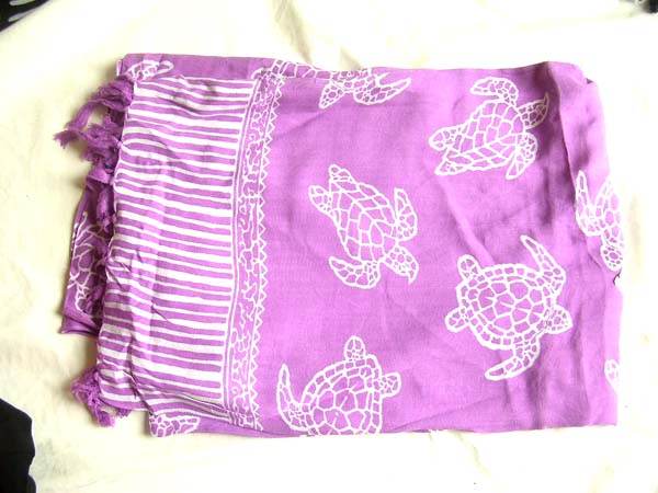 Sea turtle theme beach wear cover up in light purple - clothing outsourcing agent