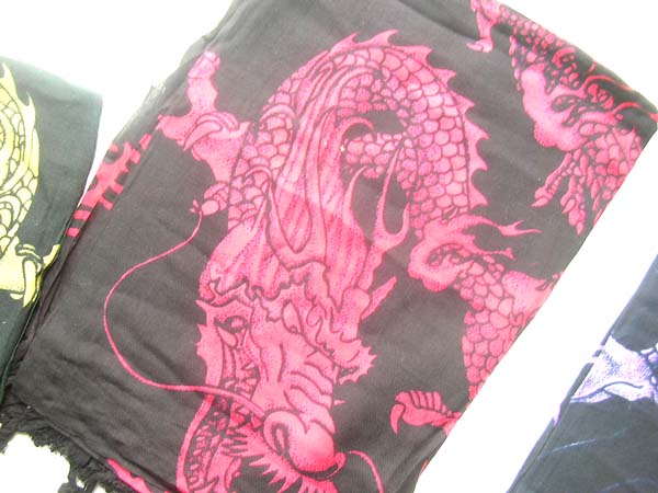 Catalog online store, Stylish flying dragon motif pareo wrap skirt
