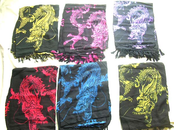 Apparel exchange distributor, Exotic dragon motif balinese shawl