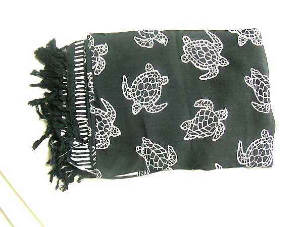 Art wear collection catalog, Trendy white turtle pattern on black handmade cover up