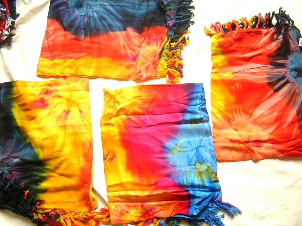 Canada wholesale shop, Dark colored tie dye adorned balinese island sarong