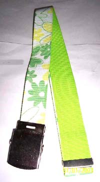 Summer accessory wholesale, green fashion belt with flower decor 