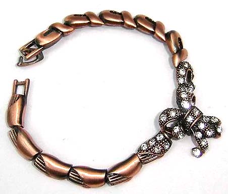 Wholesale bronze jewelry, fashion bronze bracelet with multi cz embedded 