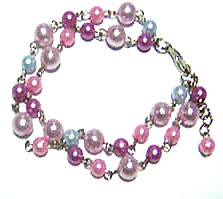 Bracelet beaded jewelry wholesale, fashion bracelet in beaded double chain design