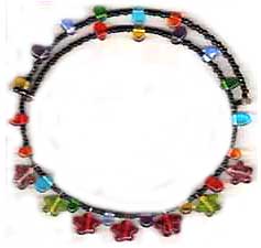 Wholesale girls' jewelry, beaded bangle necklace with assorted beads decor 