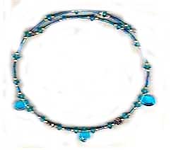 Online fashion jewelry wholesale, bangle necklace with multi blue beads
