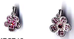 Wholesale flower pendant, fashion flower pendant with multi pinkish cz inlaid