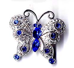 Wholesale pin, fashion butterfly pin with multi blue cz inlaid