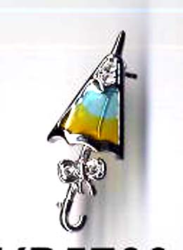 Cool funky pins teen fashion, umbrella fashion pin with cz butterfly decor