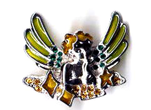Wholesale jewelry fashion pin, enamel fairy lady fashion pin with multi cz 