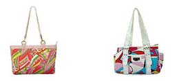 Teen love online catalog, fashion handbags with colorful trendy pattern design 