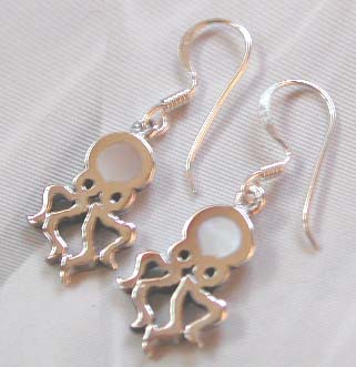 Fresh look jewelry supply, wholesale a sterling silver octupus earring with seashell        