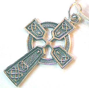 wholesale celtic jewelry, ancient Celtic cross pendant in sterling silver