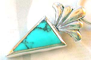 Online discount modern jewelry wholesale, a sterling silver pendent with turquoise