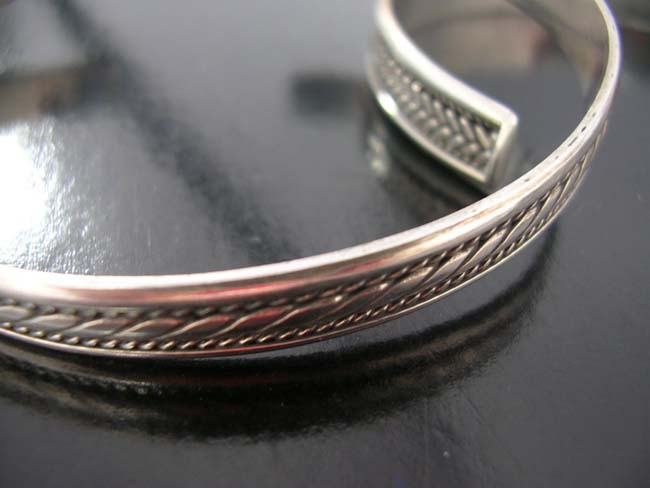 Celtic fashions, sterling silver, bracelets, bangle wrist wear, handmade body decor, fantasy accessory    