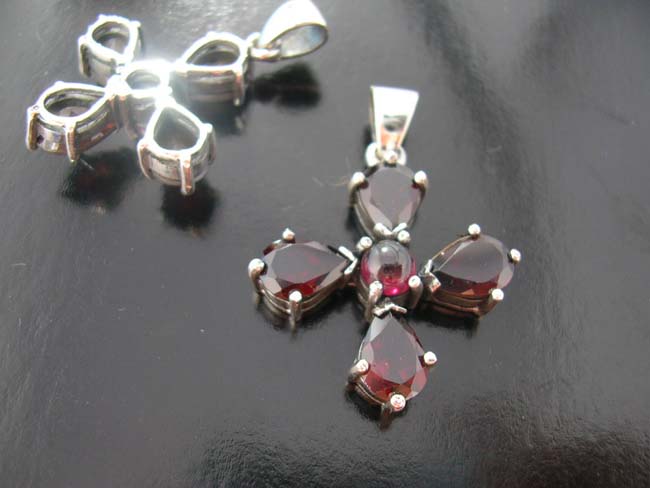 Party wear jewelry, crystal pendants, flower designed charms, sterling silver accessory, indonesian gemstone gifts      