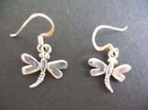 hallmarked 925 sterling silver fish hook earring with dragonfly figure