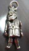 Legs and arms movable soldier man  sterling silver pendant