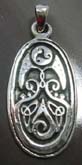 Oval shape  sterling silver pendant with multi Celtic mystic sign descor in middle