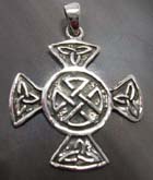 Cut-out Celtic knot work decor cross  sterling silver pendant