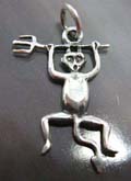 Monkey holding weapon design sterling silver pendant