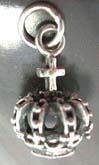 Cross on top carved-our drown shape  sterling silver pendant 