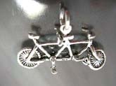 high quality 925 sterling silver  pendant in twin bicycle design
